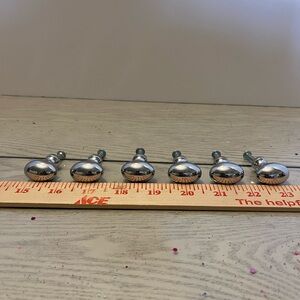 Set of six oval chrome cabinet knobs